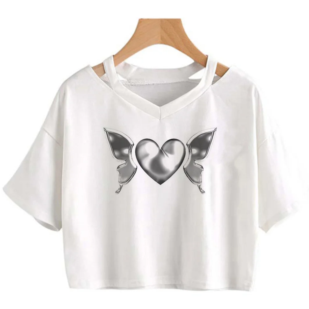 майка с сердечками fairy grunge yk2, укороченный топ для девочек, графическая готическая эстетическая одежда fairycore