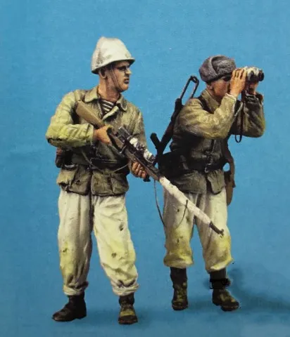 Масштаб 1:35 Вторая Мировая война Советский Снайпер и Наблюдатель 2 Человека Миниатюры Вторая Мировая война Неокрашенная Модель Из Смолы Комплект Фигурок Бесплатная Доставка