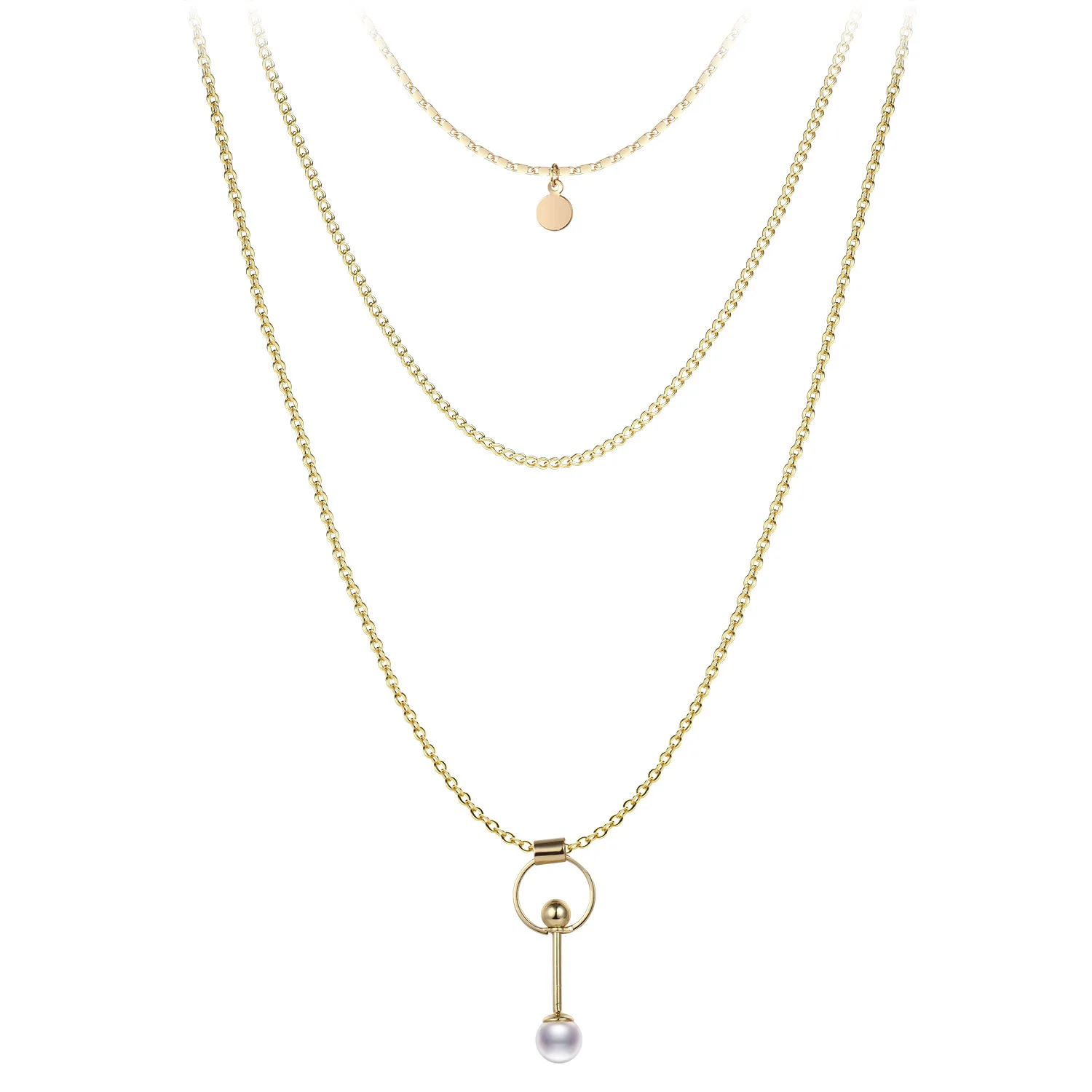 Многослойные ожерелья с подвеской из медного жемчуга для женщин, новая цепочка-чокер, модные ювелирные изделия, collares de moda 2023