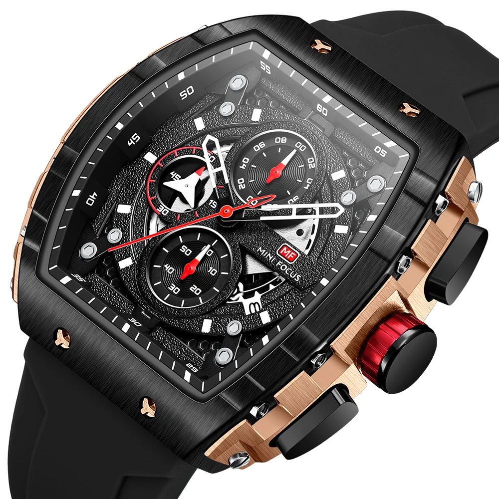 Модные мужские часы Роскошные Спортивные часы от ведущего бренда Силиконовый ремешок Водонепроницаемый хронограф Кварцевые наручные часы Relogio Masculino