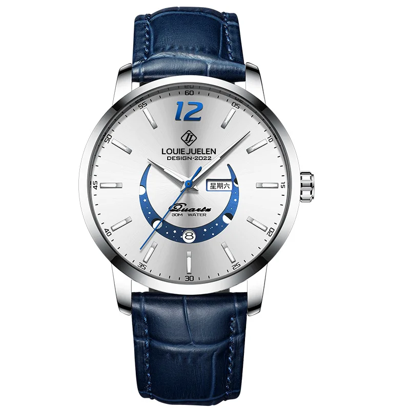 Модные Новые мужские часы от ведущего бренда класса люкс, водонепроницаемые Наручные Кварцевые Мужские часы с автоматической датой Relogio Masculino