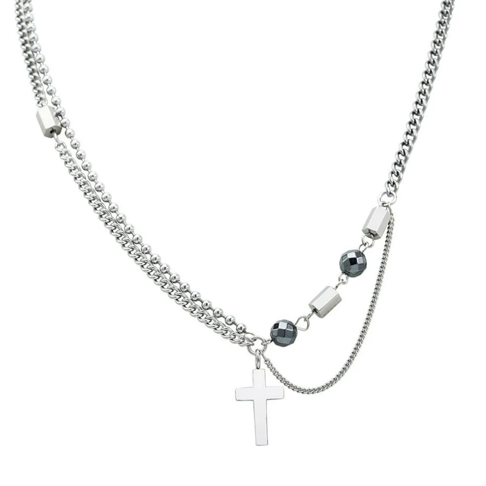 Модный Молитвенный крест из нержавеющей стали, религиозное ожерелье с подвеской в стиле хип-хоп, нежные женские подарочные украшения для него