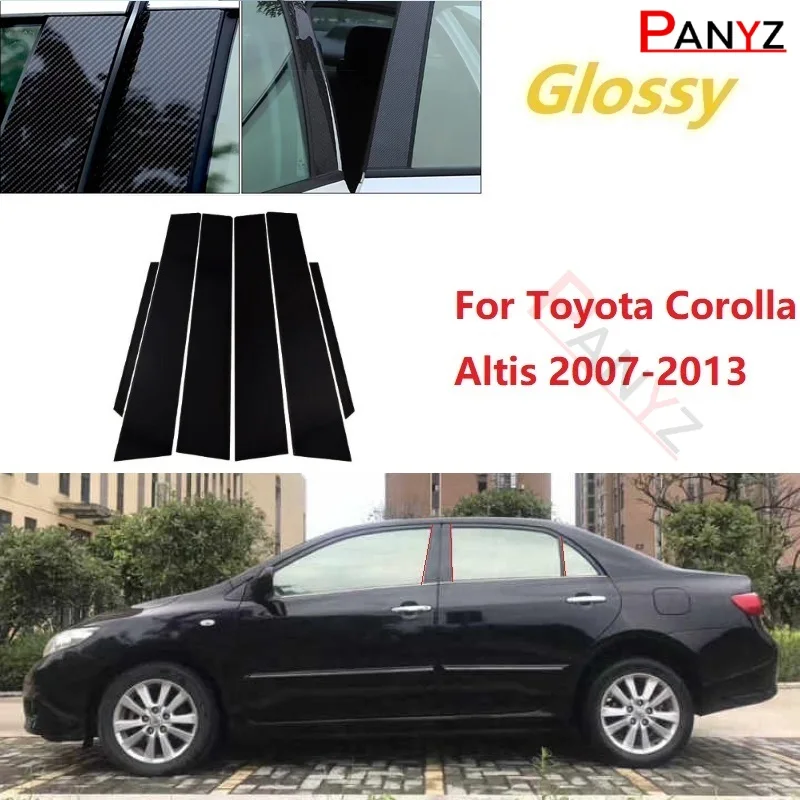 Наклейка на Колонну BC Window Trim Cover Подходит Для Toyota Corolla Altis 2007-2013 Полированные Стойки Хромированный Стайлинг 6шт