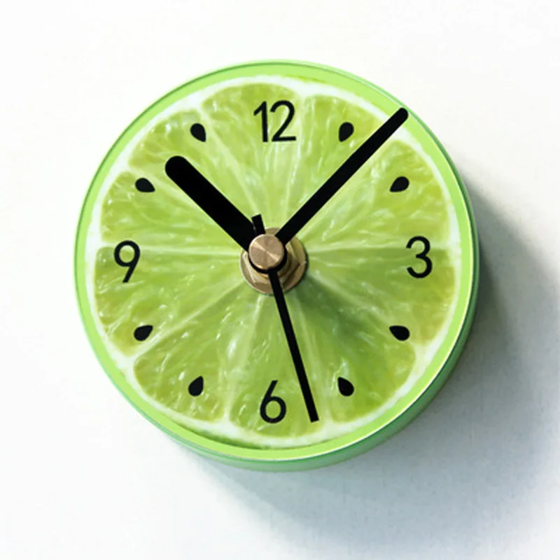 Настенные часы с фруктовым магнитом на холодильник Lime, современные кухонные часы, часы для домашнего декора, часы на холодильник, Часы с фруктовым настенным искусством