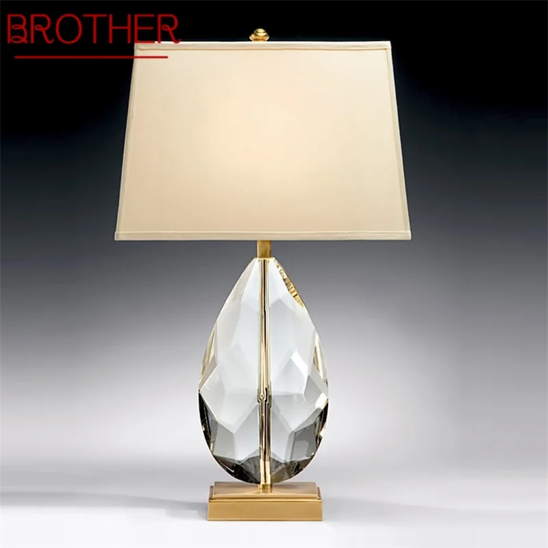 Настольная лампа BROTHER Dimmer, современный светодиодный настольный светильник из хрусталя и золота, роскошное украшение для дома, спальни.