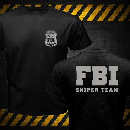 Новая модная футболка Fbi Sniper Team 2019 с двусторонними футболками