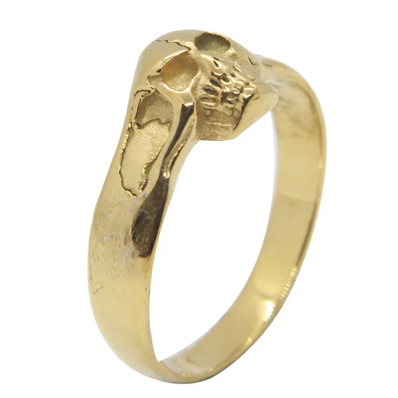 Новейшее крутое Золотое кольцо с черепом из нержавеющей стали 316L, модные украшения, Размер 7-13, Призрачное кольцо