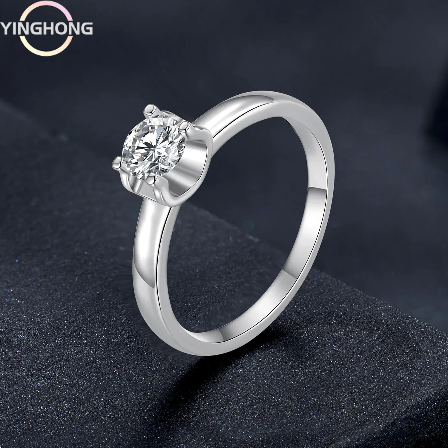 Оригинальное женское кольцо из стерлингового серебра S925 пробы с сияющим мозонитом, Модный темперамент, шарм, Роскошь, Изысканный ювелирный подарок
