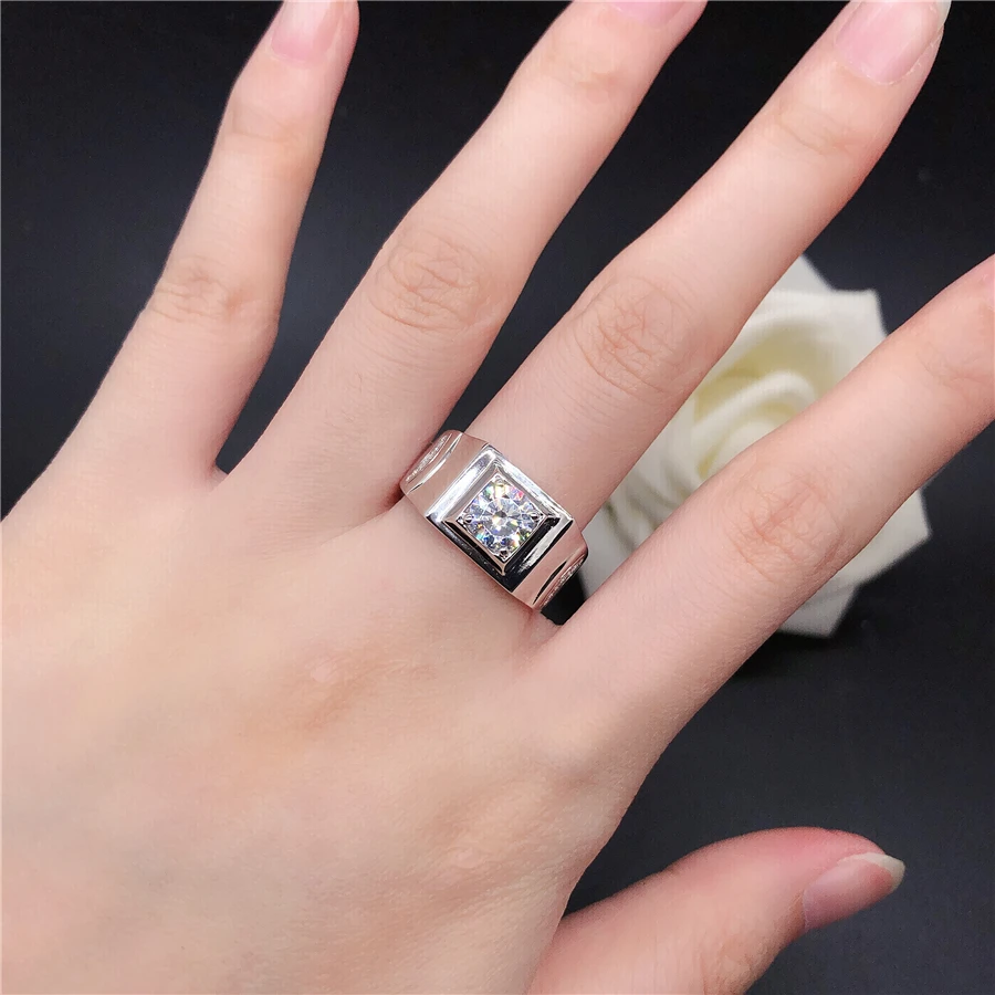 Оригинальное обручальное кольцо с бриллиантом 18 карат 2 карата из белого золота для мужчин, популярное свадебное ювелирное изделие, подарок мужу из настоящего золота