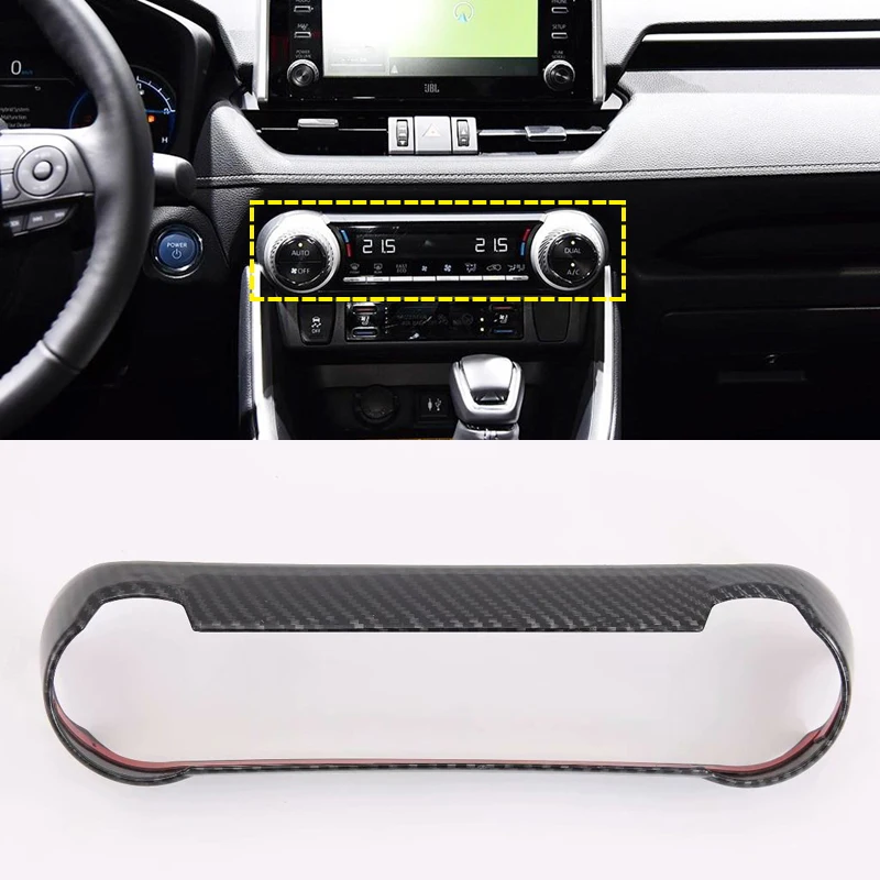 Отделка кольцевой крышки кнопки включения кондиционера в салоне автомобиля 1шт для Toyota RAV4 RAV 4 2019 2020 Аксессуары для стайлинга автомобилей