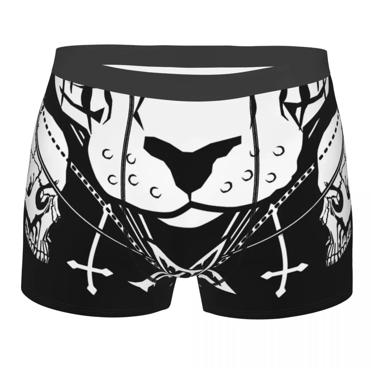 Очень сатанинские мужские трусы-боксеры Sphynx Cat из черного металла, Дышащее Креативное нижнее белье, шорты с принтом высшего качества, подарки на День рождения