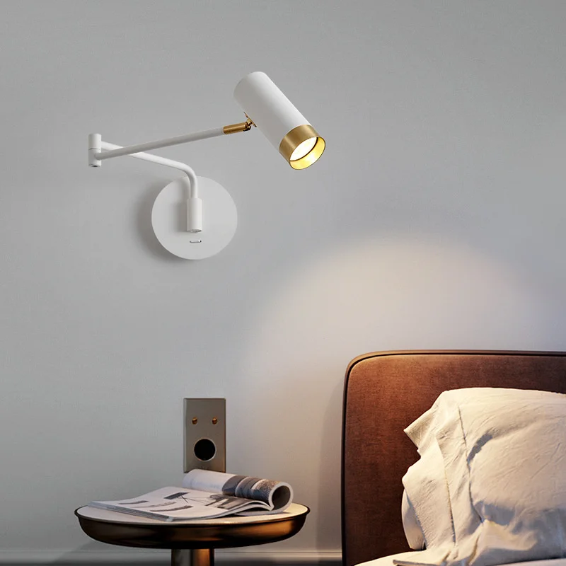 прикроватный настенный светильник luminaria led декор комнаты в общежитии освещение спальни украшение умной кровати светодиодный настенный светильник переключатель настенный светильник для чтения