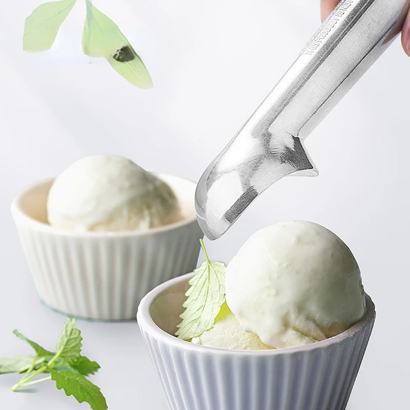 Простая в использовании саморастворимая ложка для мороженого, прочное приспособление, Десертная ложка, металлические кухонные принадлежности