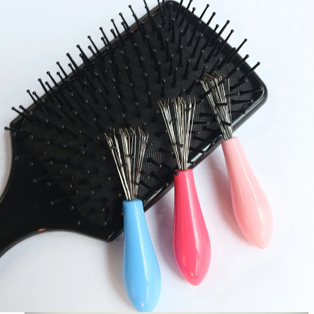 Расческа-щетка для волос, средство для удаления щеток с пластиковой ручкой, Встроенные косметические инструменты, Чистящие средства, чистящие средства