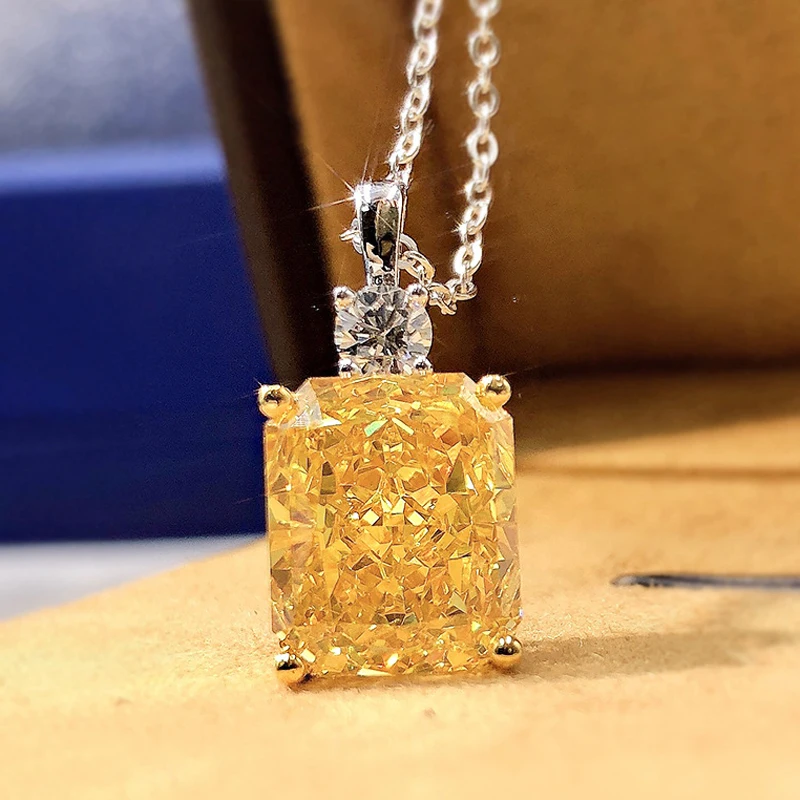 Роскошное модное свадебное ожерелье из желтого кубического циркония для женщин, простые элегантные женские украшения, необычный подарок на День рождения