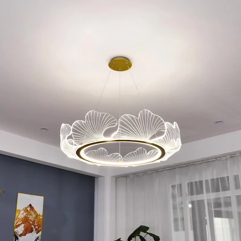 Светодиодная люстра Ginkgo для современной гостиной 2022 простая столовая новая главная кровать в китайском стиле