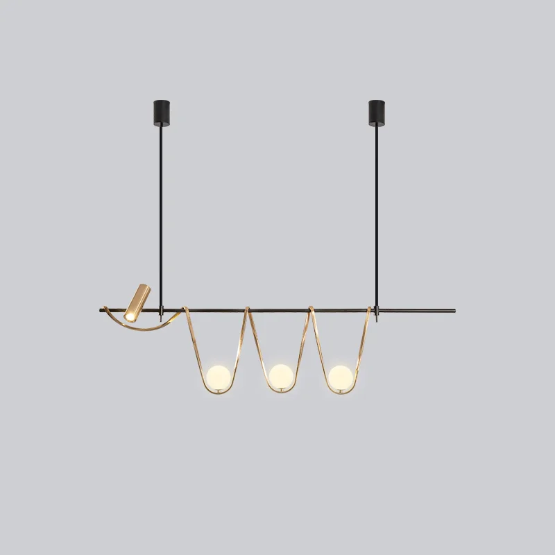 Светодиодная современная минималистичная люстра, Скандинавский креативный подвесной светильник, простой линейный магазин, подвесной светильник, Стеклянный Роскошный световой фонарь