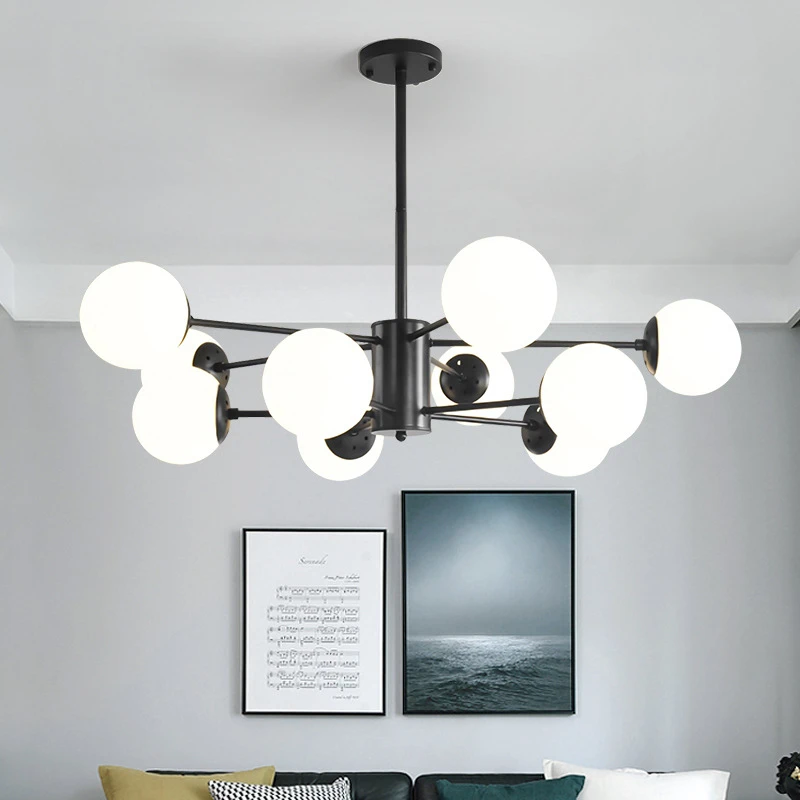 Скандинавская дизайнерская Стеклянная светодиодная люстра, современные Разветвленные Многоглавые люстры, подвесной светильник для домашнего декора в гостиной, спальне