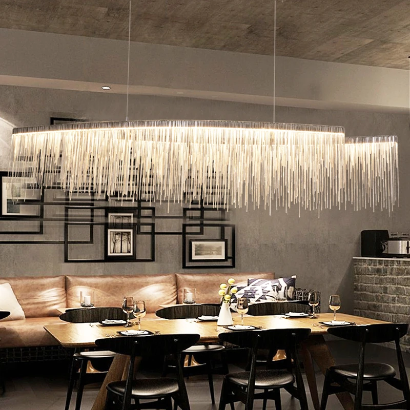 Современные простые художественные индивидуальности лампы простая атмосфера цепная люстра скандинавский минимализм спальня гостиная ресторанное освещение