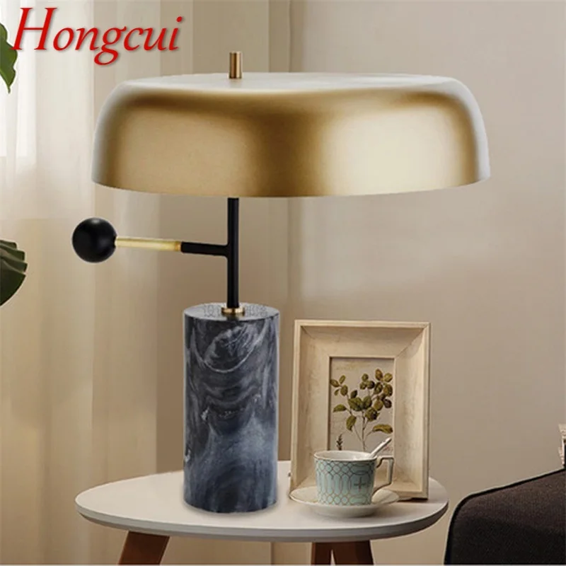 Современный дизайн настольной лампы Hongcui, роскошный Черный настольный светильник, домашний Светодиодный мраморный декор для фойе, гостиной, офиса, спальни