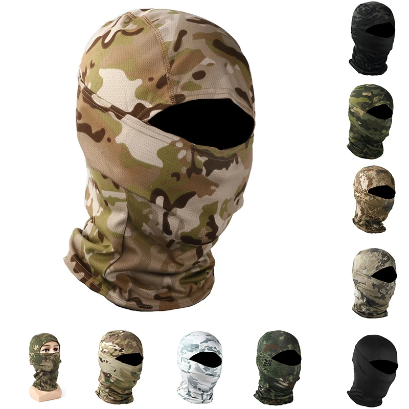 Тактическая камуфляжная балаклава Полнолицевая маска Wargame Tactical CP Военная шляпа Охотничий велосипед Велоспорт Армейская бандана Шейная гетра