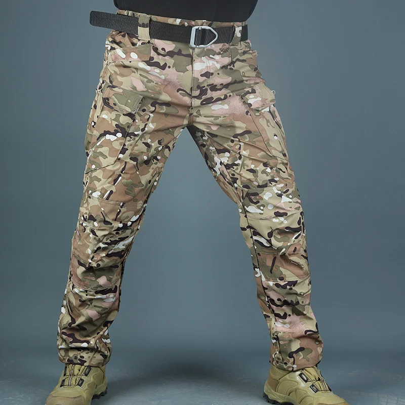 Тактические военные флисовые брюки Soft Shell Мужские Камуфляжные Водонепроницаемые Ветрозащитные Теплые Брюки для кемпинга, пешего туризма, охотничьих брюк