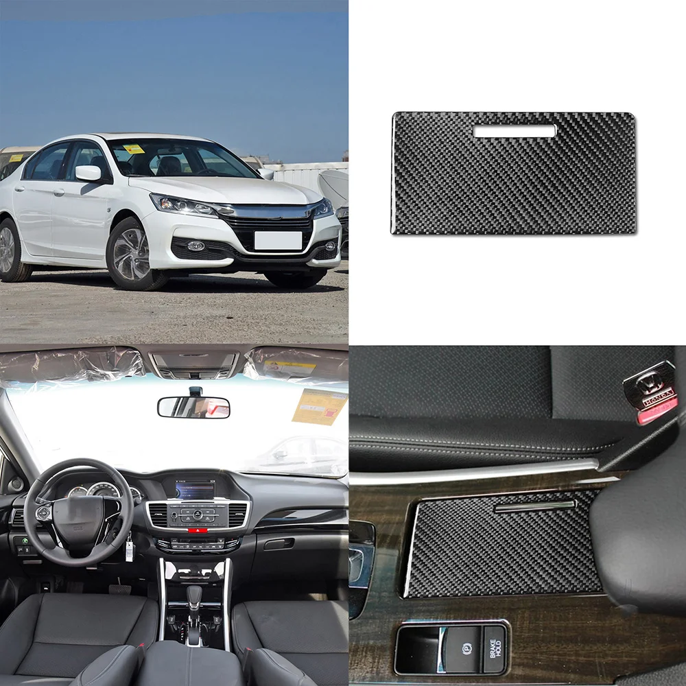 Углеродное волокно для Honda Accord 2014-2017, Коробка для хранения центральной консоли автомобиля, Декоративные наклейки, аксессуары для автоматической модификации