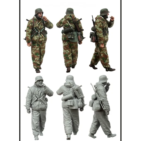 Фигурка солдата из смолы 1/35, солдаты ГК, без покрытия, без цвета, военная тематика Второй мировой войны