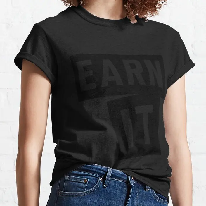 Футболка Earn it, футболки оверсайз для женщин, корейские модные женские футболки