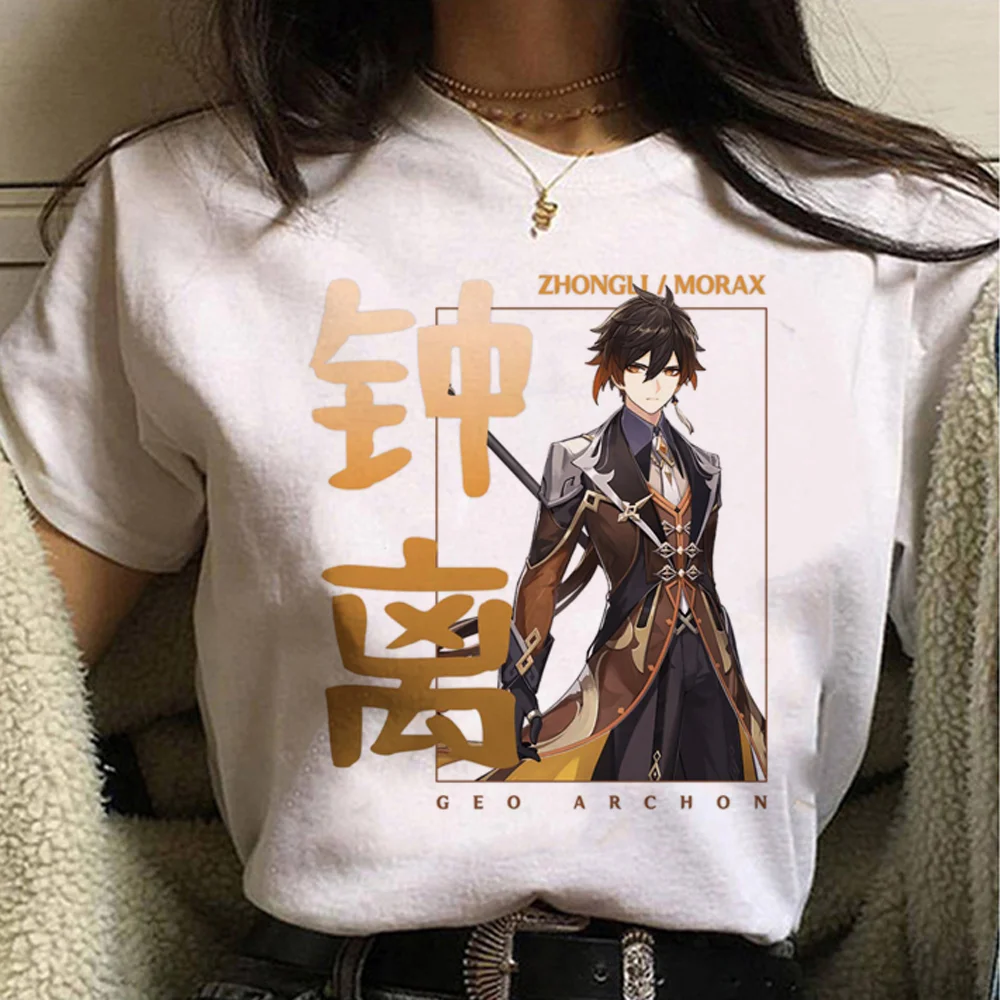 Футболка Genshin Impact, женская футболка с аниме, летняя футболка harajuku, женская одежда по манге