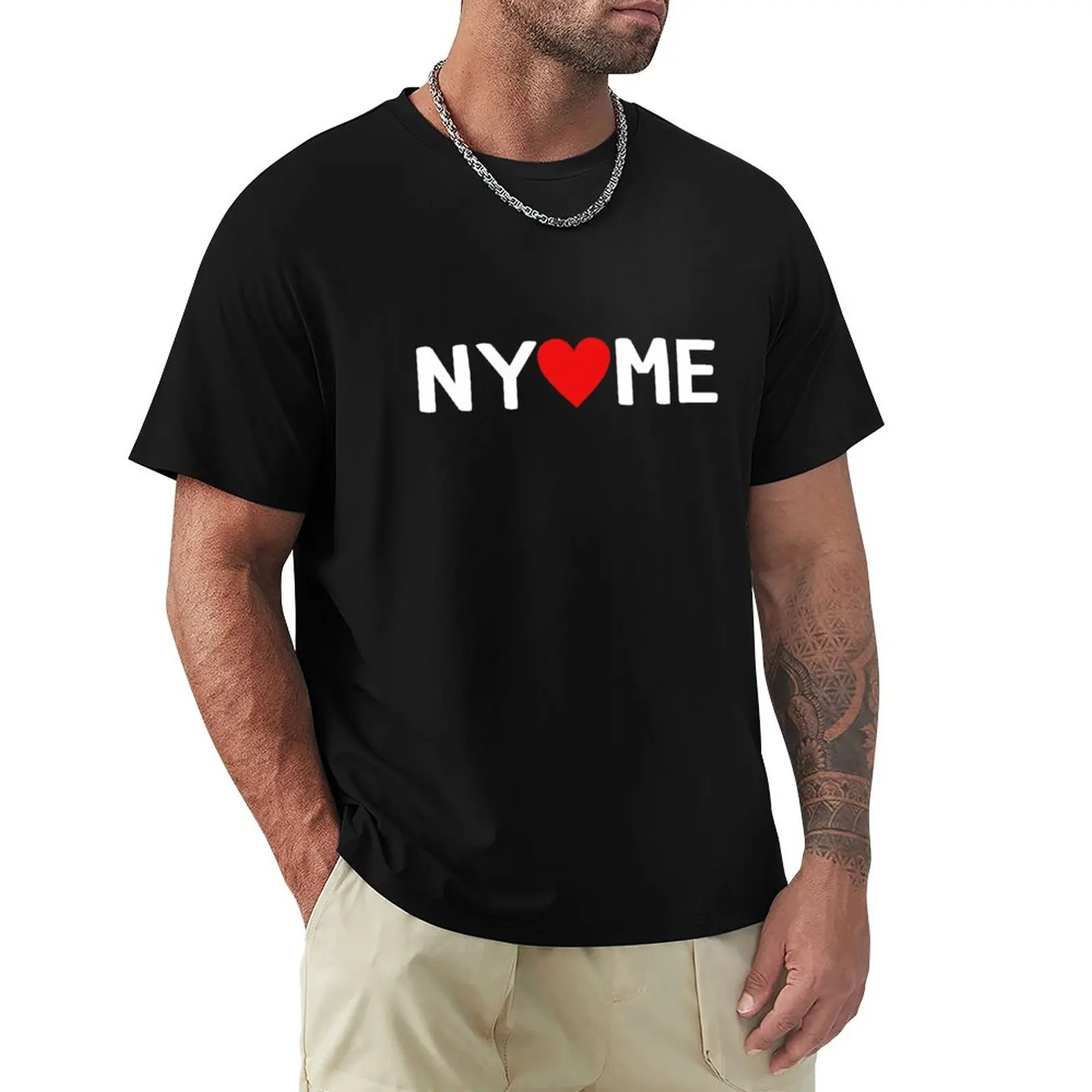 Футболка New York Loves Me для мальчиков, белые футболки с графикой, мужские футболки в обтяжку