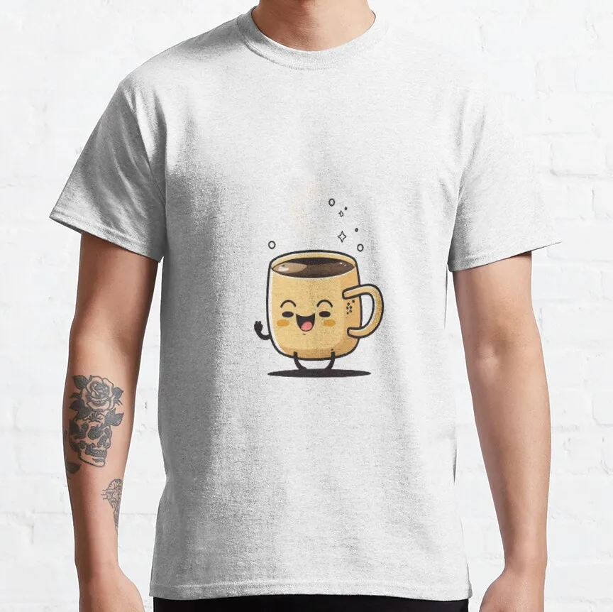 Футболка с забавной кофейной чашкой, мужская футболка, быстросохнущая футболка, винтажная футболка