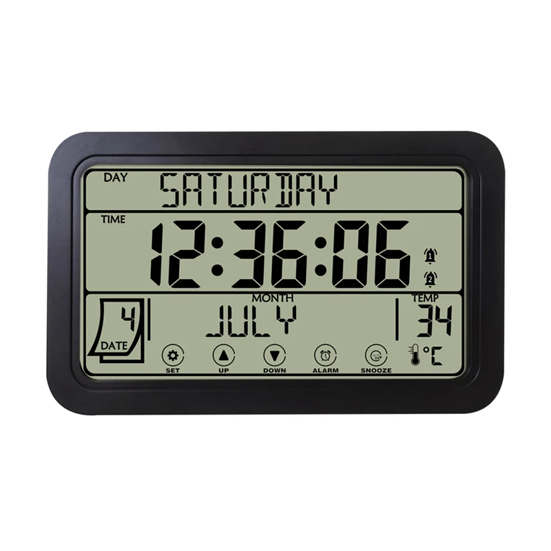 Цифровые настенные часы, Цифровые часы на батарейках, 8-дюймовые настольные часы с датой дня температуры и влажности для дома