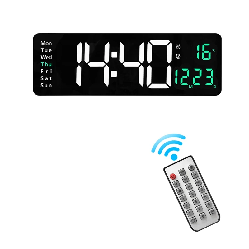 Цифровые часы Nordic с дистанционным управлением, отображение температуры, даты, недели, отключение питания, память, Настольные часы, Двойные будильники, B