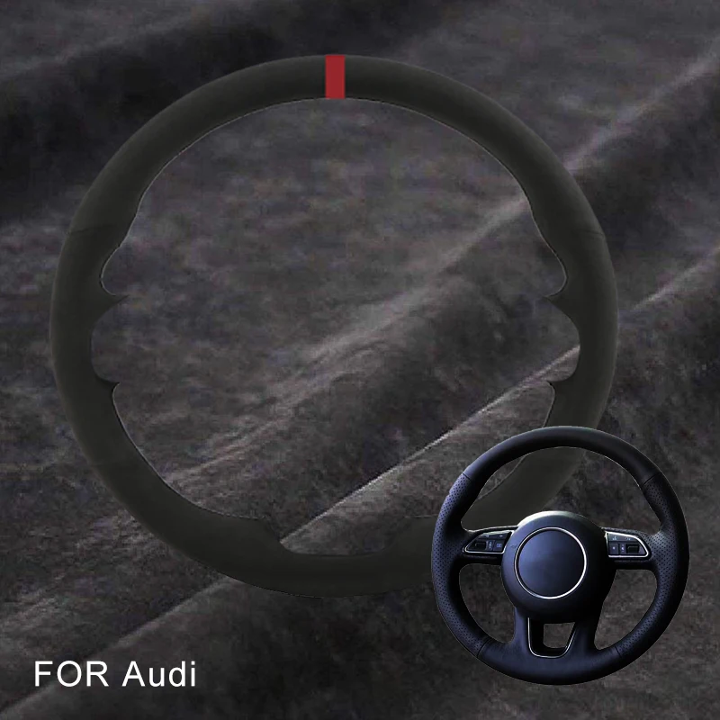 Чехол для руля на заказ для автомобиля Audi Q3 Q5 2013 2014 2015 Замшевая оплетка для руля Нескользящая