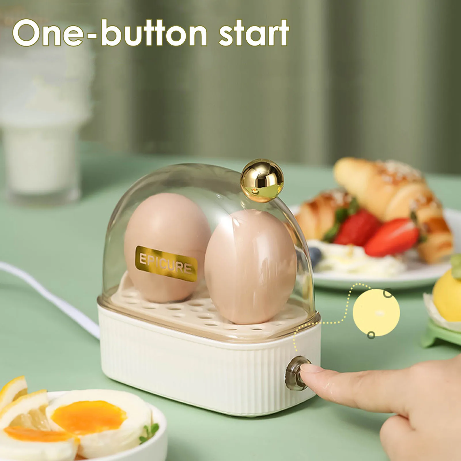 Электрический Бойлер для яиц мощностью 120 Вт 220 В Браконьер с Автоматическим отключением питания Мини-машина для завтрака Яйцеварки 2 Яйца Портативная Пароварка для еды