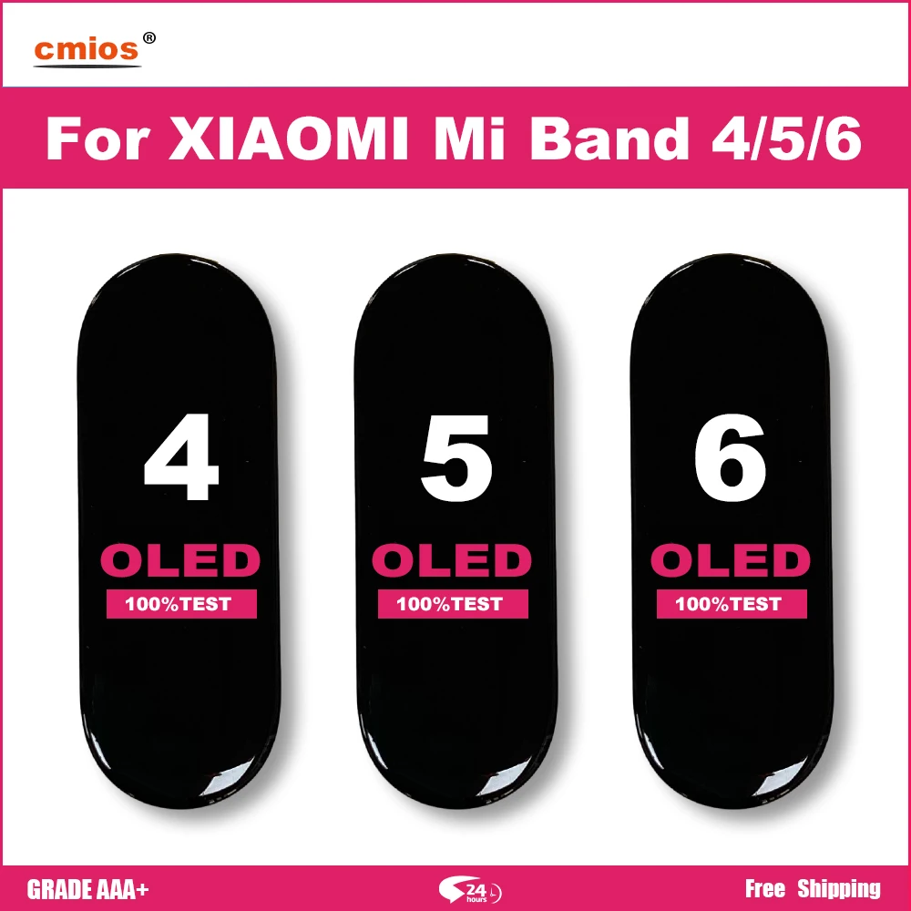 100% Оригинальный AMOLED для Xiaomi Mi Band 4 5 6 7 Замена сенсорного дигитайзера на ЖК-дисплей
