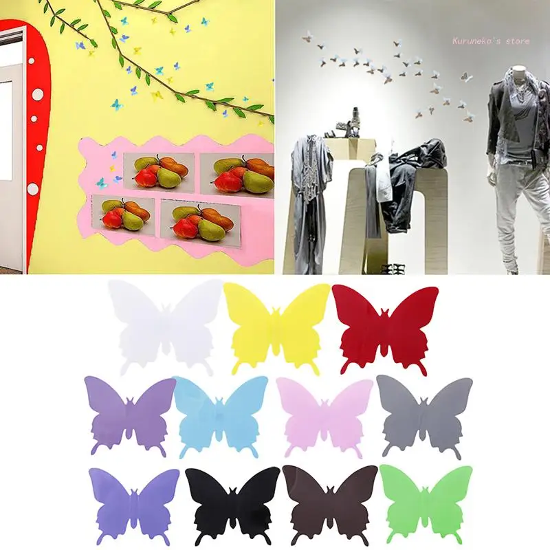 12шт Шикарная 3D Наклейка с бабочками на стену Бабочки Наклейки Декор Искусство DIY Home D HX6D