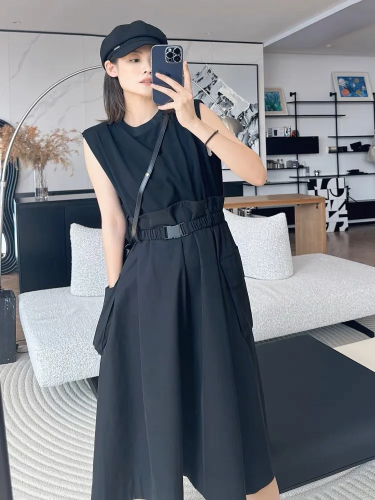 2023 Весна / лето, новая сеть, популярное модное платье Saint Martin высокого класса, японская полинозная поддельная юбка-майка из двух частей