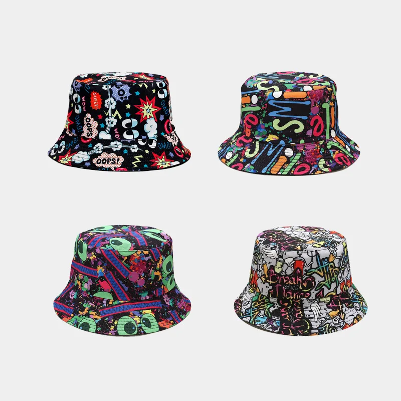 2023 Новая летняя панама с буквенным принтом для женщин, мужчин, уличная складная шляпа рыбака-боба, Панамская шляпа от солнца для девочек Gorros