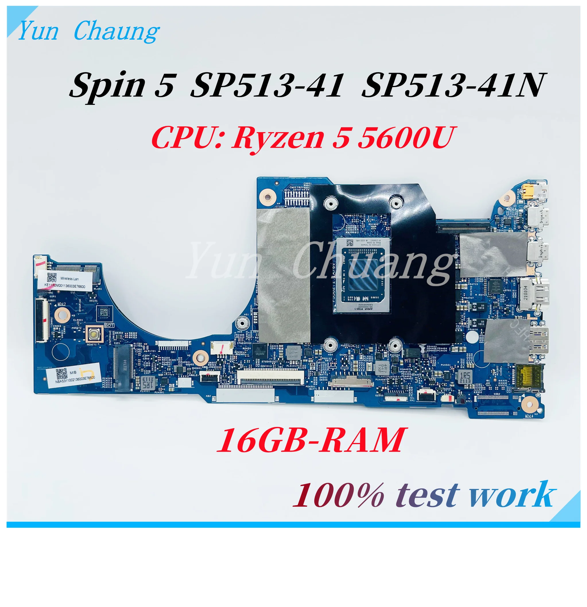 203120-1 448.0P506.0011 Для Acer Spin 5 SP513-41 SP513-41N Материнская плата ноутбука NB.AS311.002 С процессором Ryzen 5 5600U 16 ГБ оперативной памяти