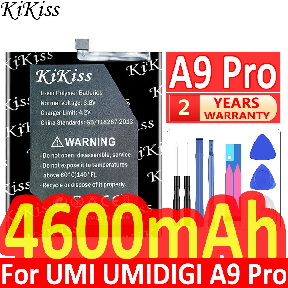 4600 мАч KiKiss Мощный Аккумулятор для UMI UMIDIGI A9 Pro A9Pro Batterie Bateria Запасные Батареи Для Сотового Телефона + Подарочные Инструменты