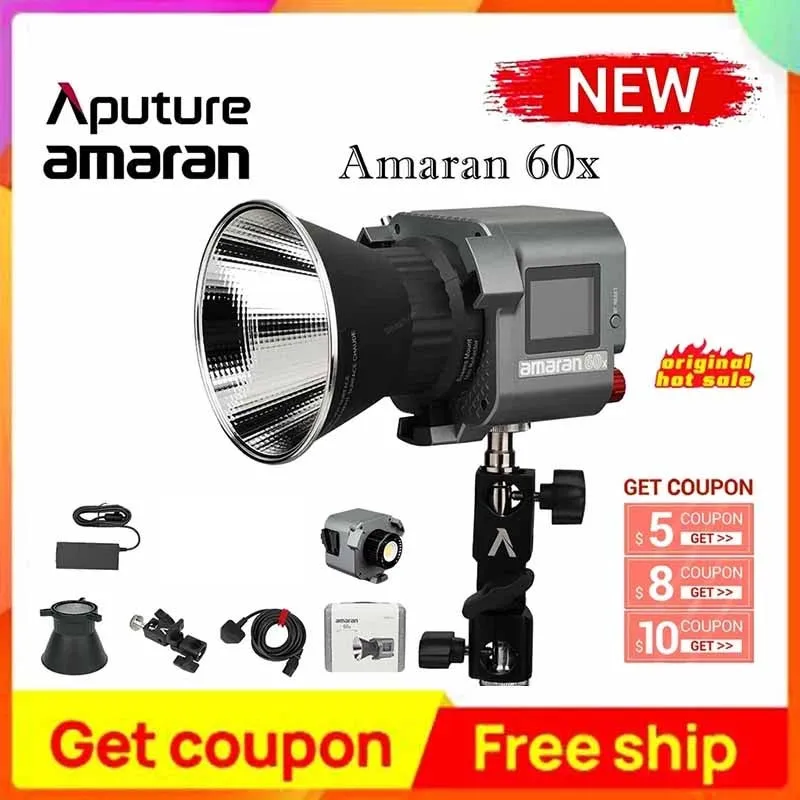 Aputure Amaran Cob 60D 60X LIGHT STORM LS 60D 60X Video Light 60 Вт Фокусирующий свет со сбалансированным дневным светом 5500K LED Для фотосъемки