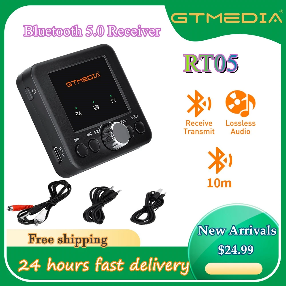GTMEDIA Bluetooth 5,0 RCA Приемник Аудиопередатчик RCA 3,5 мм AUX Беспроводной Адаптер Для Автомобильного ПК ТВ Наушники RCA Аудиоприемник