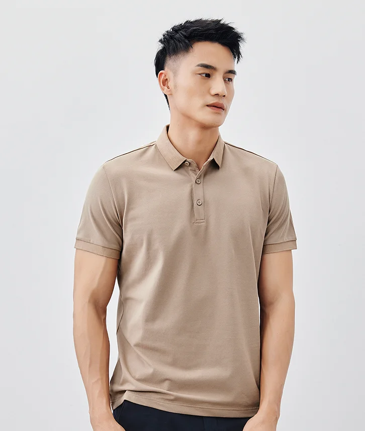 J0898 Мужская повседневная рубашка поло с короткими рукавами, мужская летняя новая однотонная футболка с лацканами и короткими рукавами.
