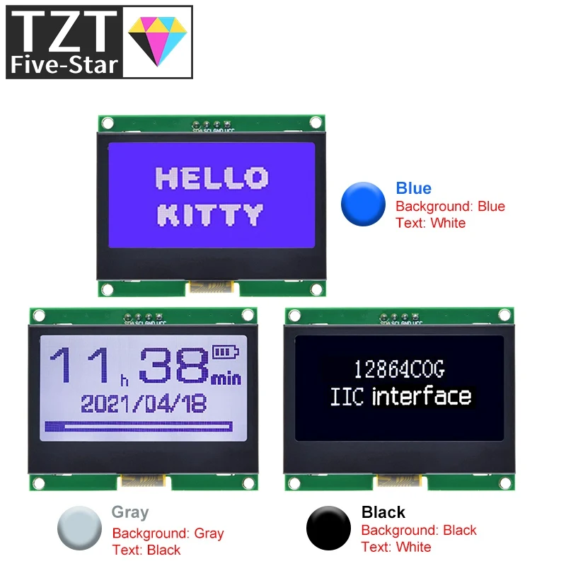 TZT 12864 IIC ЖК-Модуль 128X64 I2C ST7567S COG Графический Экран Дисплея Плата LCM Панель 128x64 Матричный Экран Для Arduino