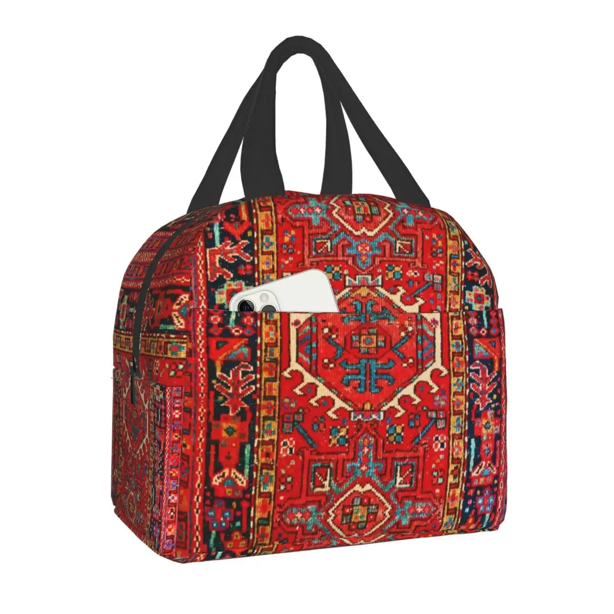 Антикварный восточный ковер, турецкий килим, изолированная сумка для ланча, сменный холодильник, термос для еды, ланч-бокс с богемным этническим принтом для женщин