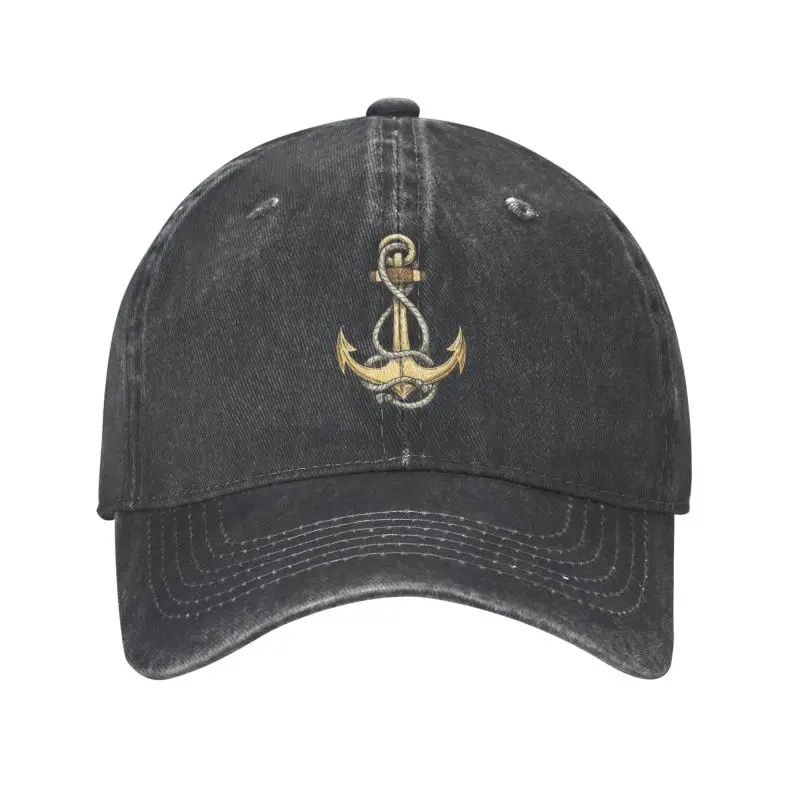 Бейсболка в стиле панк из хлопка с морским якорем для мужчин и женщин, регулируемая шляпа для папы-моряка, представление