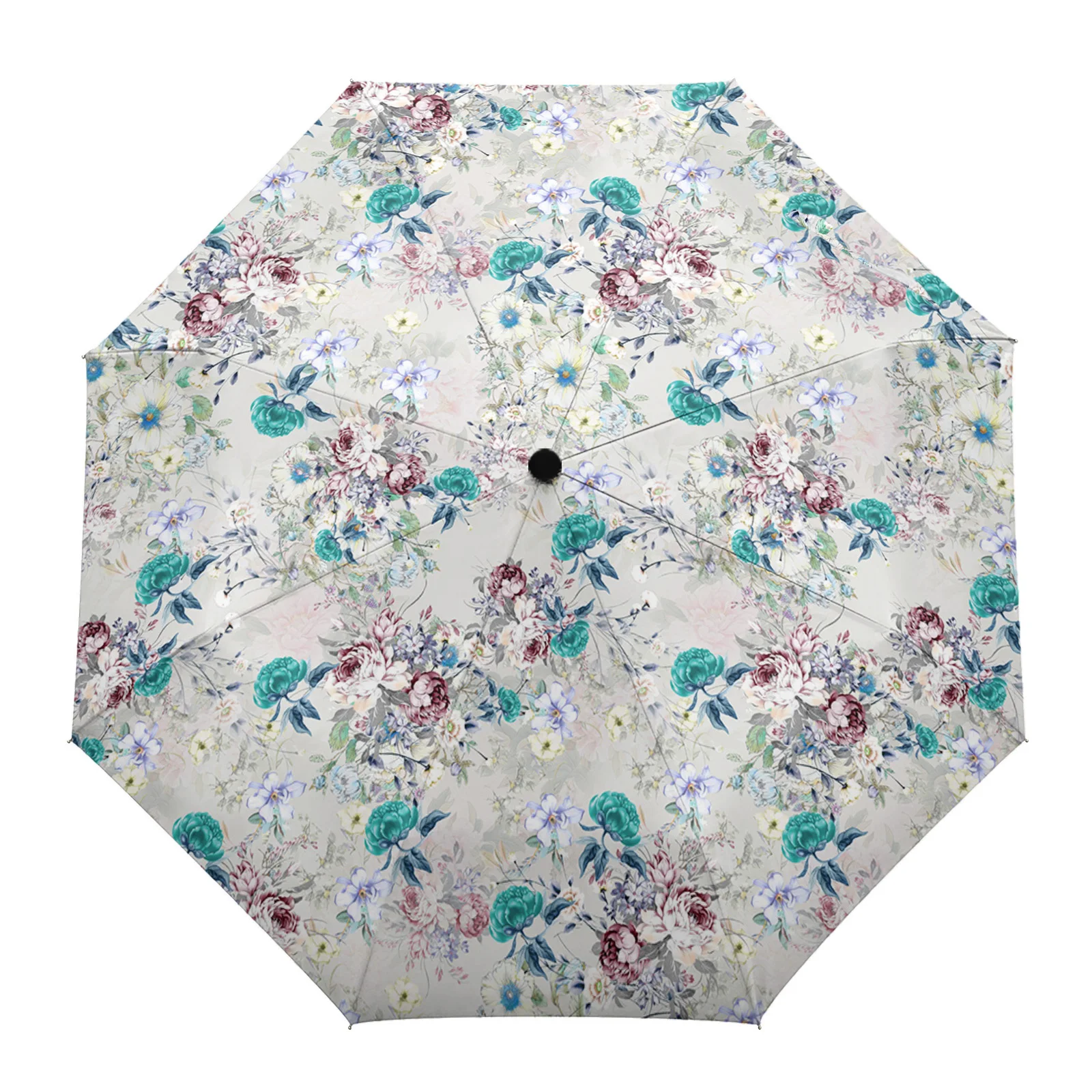 Винтажный автоматический зонт с абстрактным цветочным листом, дорожный складной зонт, портативный ветрозащитный зонт-зонтики