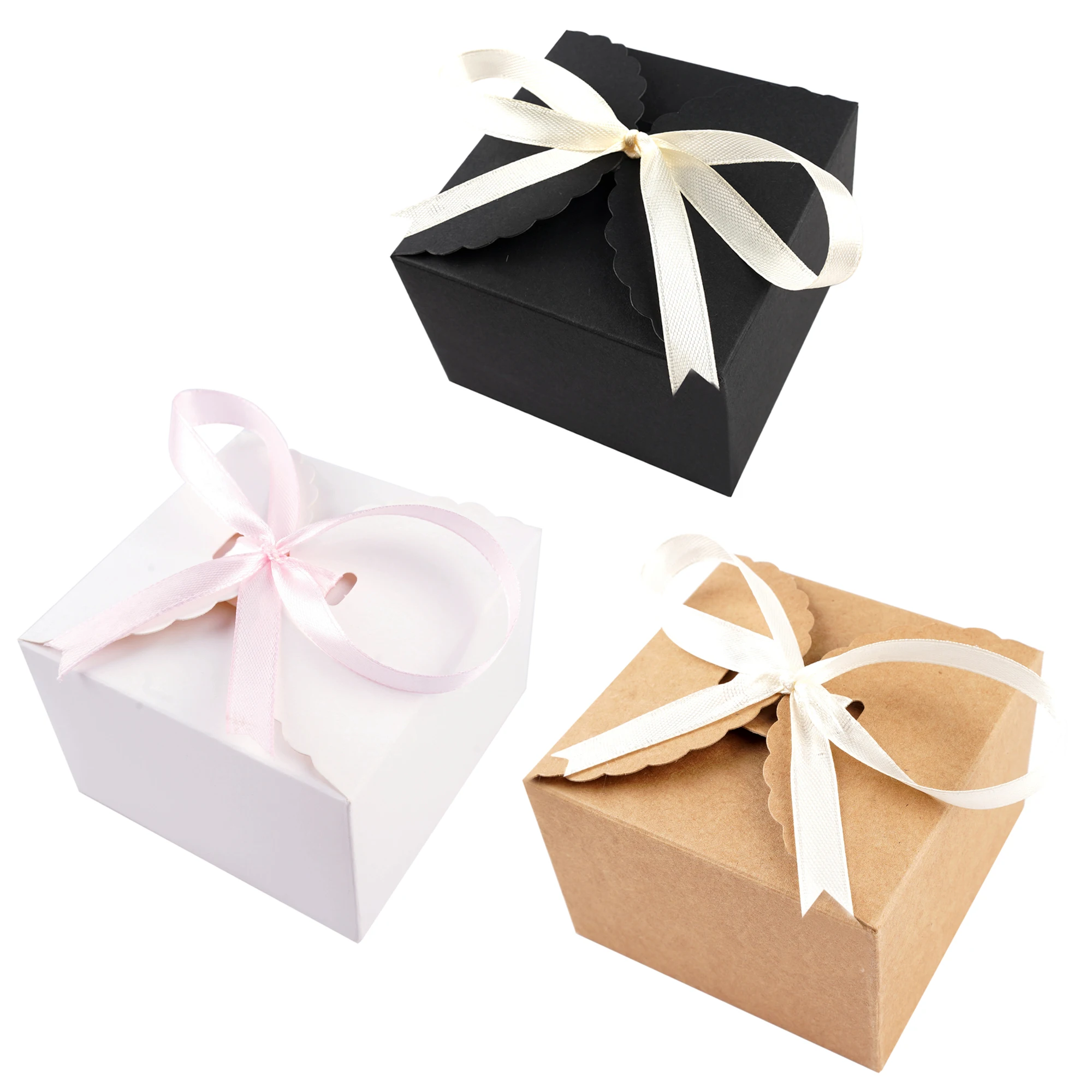 Волна, Коробка конфет из твердой Крафт-бумаги, Подарочная коробка для свадебного подарка, Складной упаковочный пакет 